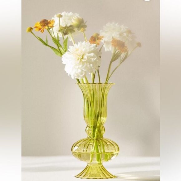 ANTHROPOLOGIE Venini Glass Vase, Yellow - Picture 1 of 6